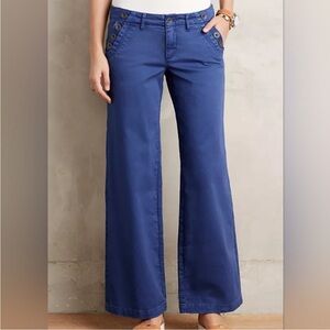 Pilcro & the letterpress Blue Wide-Leg Chino pants